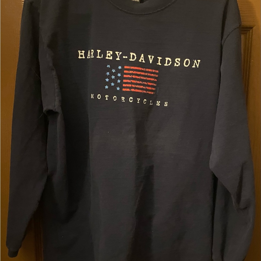 Harley-Davidson Black Long Sleeve with Flag Design